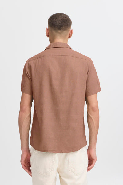 !Solid Sdallan S/S Linen Mix Cuba Shirt - Acorn