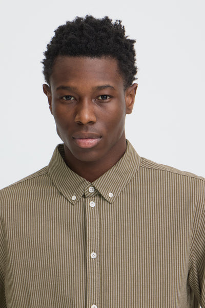 !Solid Sdval Stripe Shirt - Bungee Cord (Grey)
