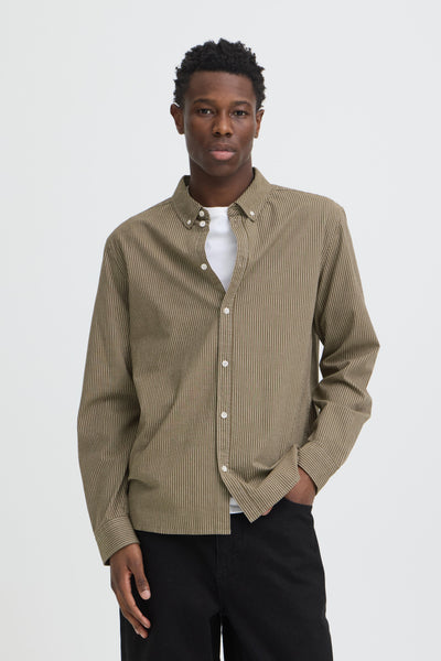 !Solid Sdval Stripe Shirt - Bungee Cord (Grey)