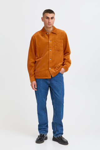 !Solid Sdingvi Cord Overshirt - Cathay Spice