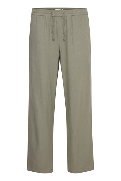 !Solid Sdalann Linen Mix Trouser - Laurel Oak