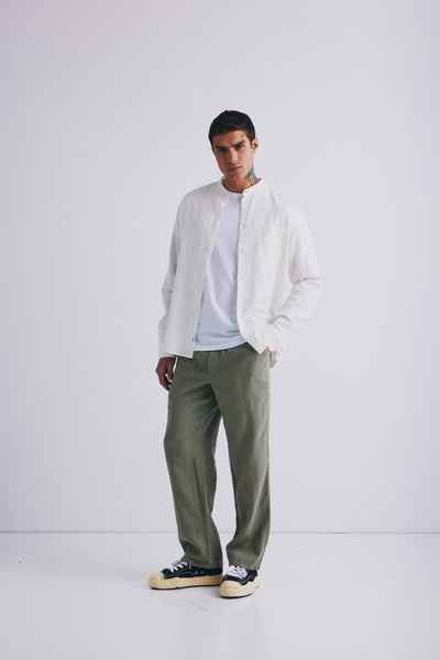 !Solid Sdalann Linen Mix Trouser - Laurel Oak