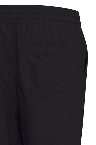 !Solid Sdalann Linen Mix Trousers - Black