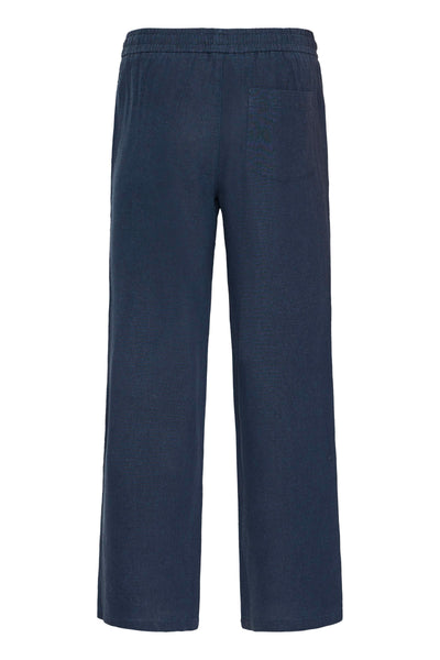 !Solid Sdalann Linen Mix Trousers - Insignia Blue
