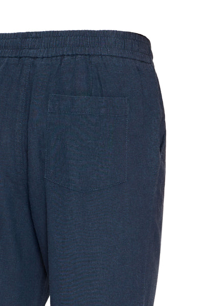 !Solid Sdalann Linen Mix Trousers - Insignia Blue