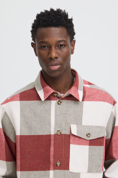 !Solid Sdmanheim Overshirt - Brick Red