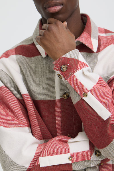 !Solid Sdmanheim Overshirt - Brick Red