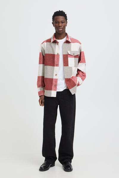 !Solid Sdmanheim Overshirt - Brick Red