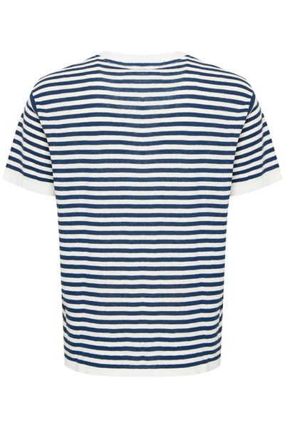 !Solid Sdolsen Knitted Stripe Tee - Insignia Blue
