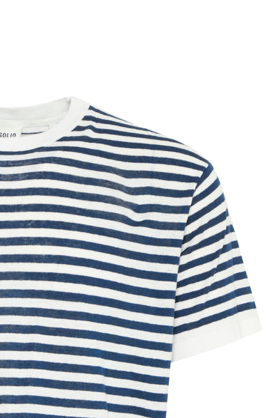 !Solid Sdolsen Knitted Stripe Tee - Insignia Blue