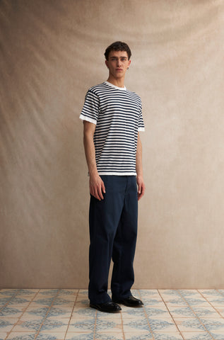 !Solid Sdolsen Knitted Stripe Tee - Insignia Blue