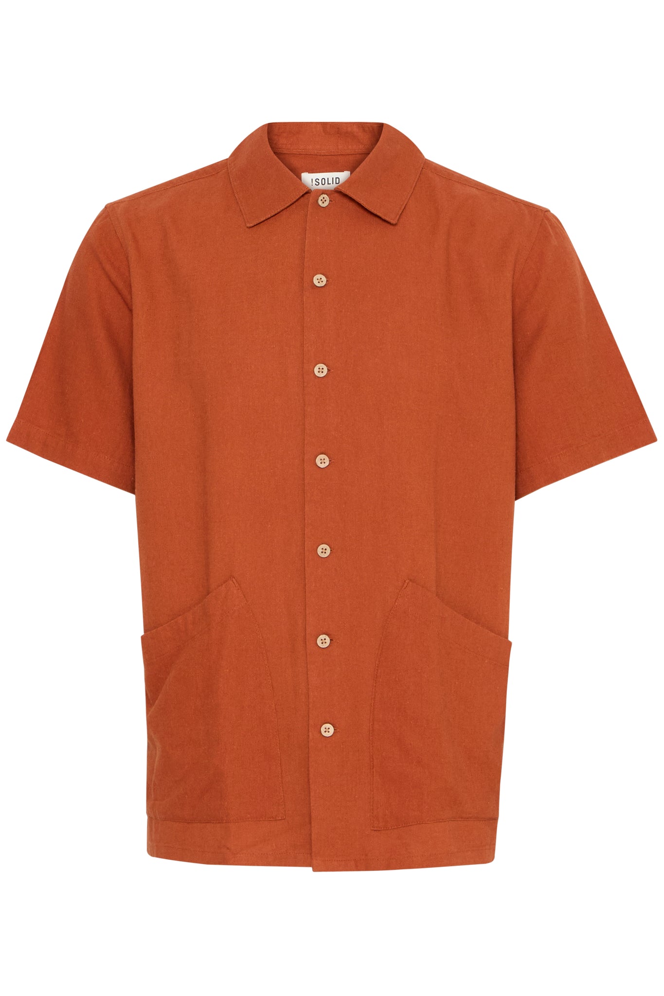 !Solid Sdallan Linen Mix Pocket Shirt - Arabian Spice