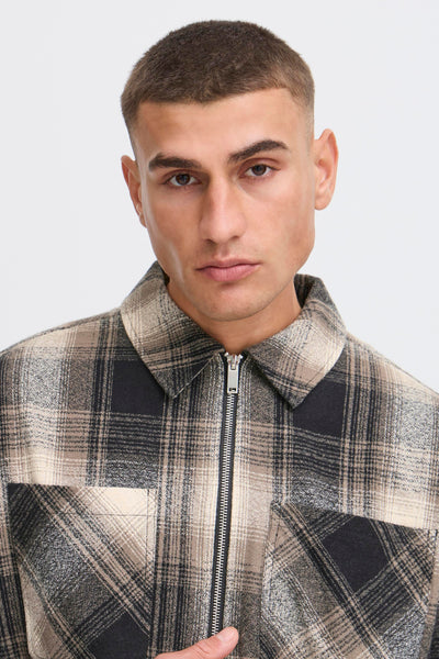 !Solid Sdrikki Zip Overshirt - Slate Black