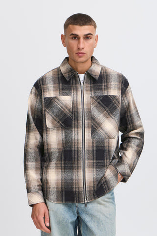 !Solid Sdrikki Zip Overshirt - Slate Black