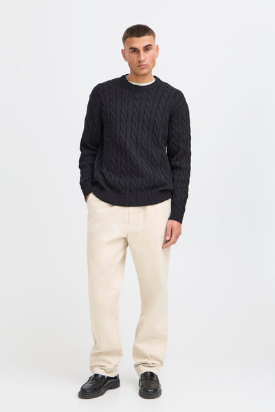 !Solid Sdliam Elasticated Trouser - Oatmeal