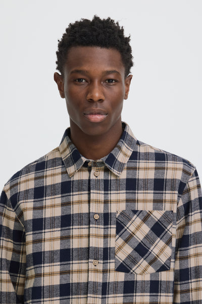 !Solid Sdsteve Check Shirt - Insignia Blue