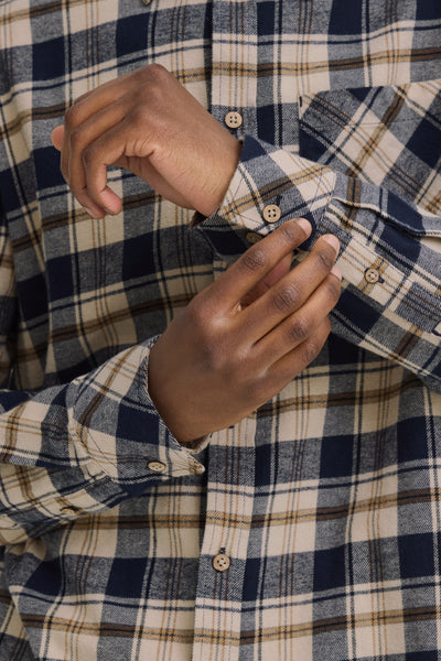 !Solid Sdsteve Check Shirt - Insignia Blue