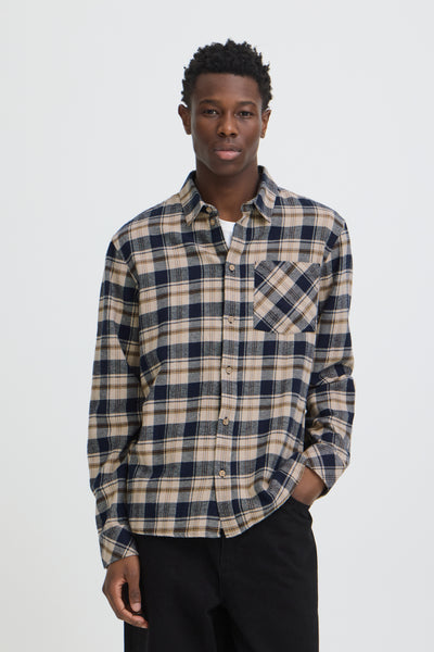 !Solid Sdsteve Check Shirt - Insignia Blue