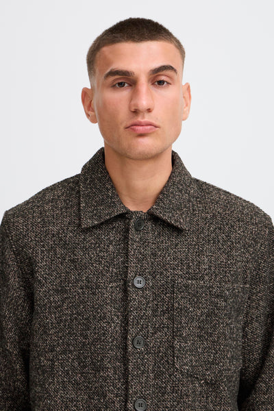 !Solid Sdsimeon Overshirt - Slate Black Melange