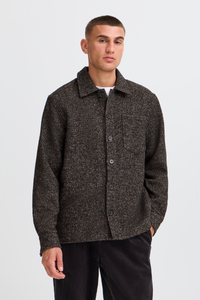 !Solid Sdsimeon Overshirt - Slate Black Melange