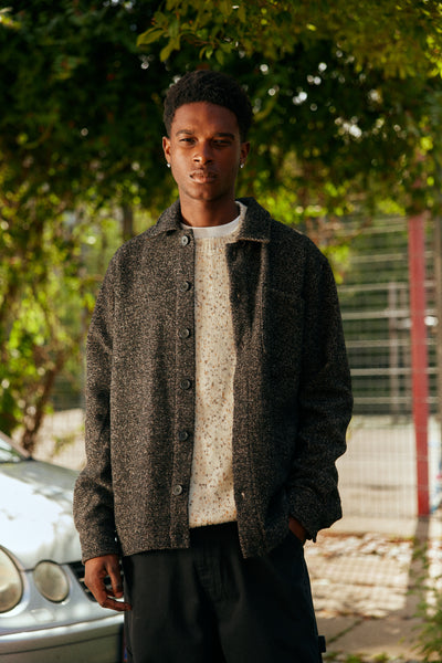 !Solid Sdsimeon Overshirt - Slate Black Melange