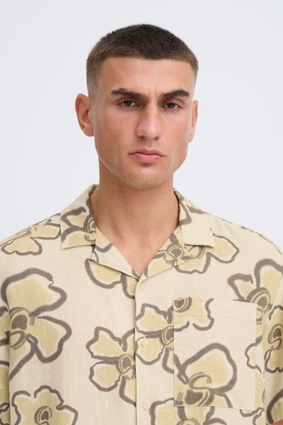 !Solid Sdtrenton AOP S/S Shirt - Oatmeal