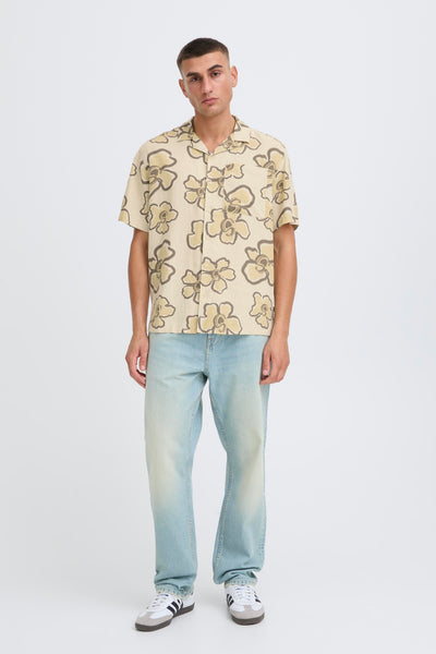 !Solid Sdtrenton AOP S/S Shirt - Oatmeal
