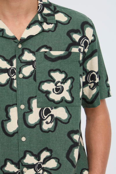 !Solid Sdtrenton AOP S/S Shirt - Cilantro