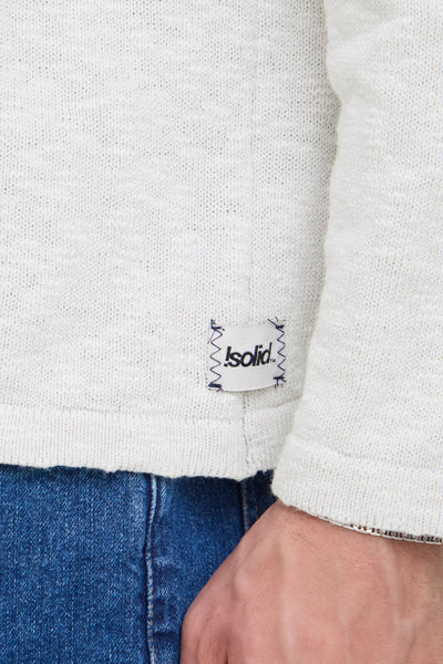 !Solid Sdustin Pullover - Fog Grey Mel/White