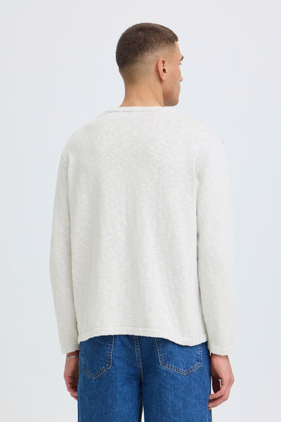!Solid Sdustin Pullover - Fog Grey Mel/White