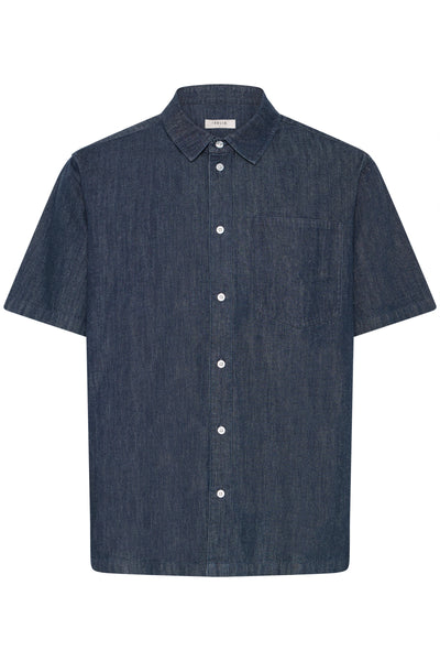 !Solid Sdrogue S/S Shirt - Middle Blue Denim