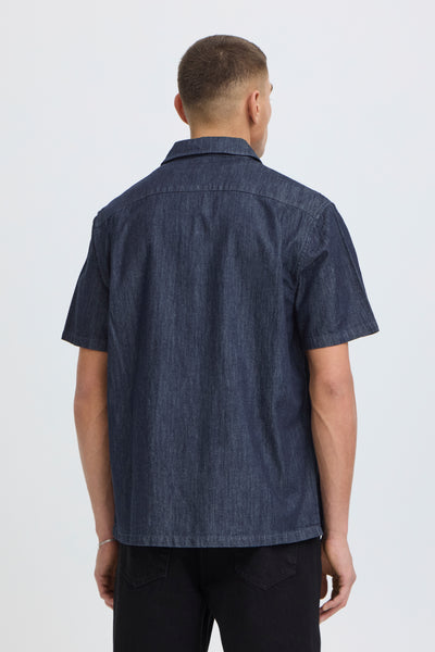 !Solid Sdrogue S/S Shirt - Middle Blue Denim