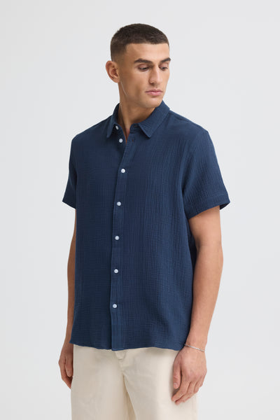 !Solid Sdiain S/S Shirt - Naval Academy Blue