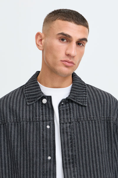 !Solid Sdwexler Jacket - Black Vintage Denim Stripe