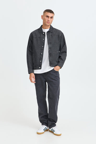 !Solid Sdwexler Jacket - Black Vintage Denim Stripe