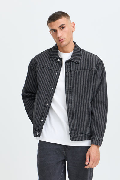 !Solid Sdwexler Jacket - Black Vintage Denim Stripe
