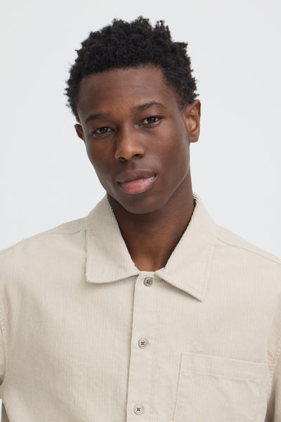 !Solid Sdwatts L/S Cord Shirt - Oatmeal