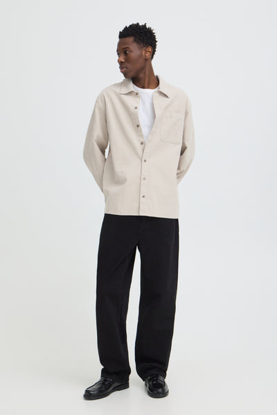 !Solid Sdwatts L/S Cord Shirt - Oatmeal
