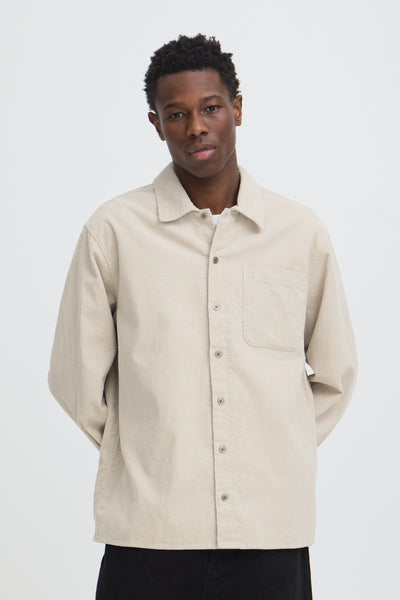 !Solid Sdwatts L/S Cord Shirt - Oatmeal