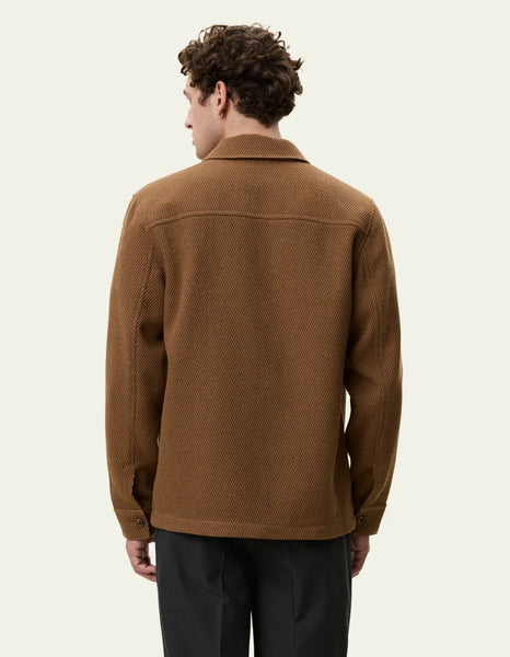 Les Deux Twill Wool Overshirt - Rubber Brown