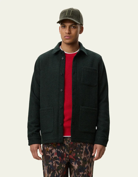 Les Deux Wool Overshirt - Rosin Green