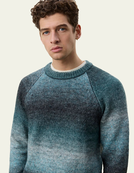 Les Deux Gradient Roundneck Knit - Mediterranea Green
