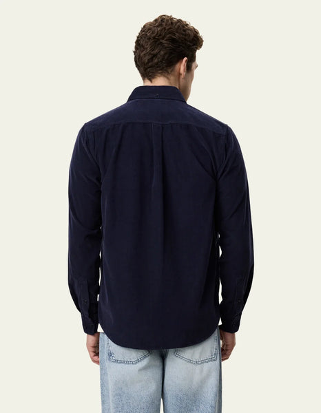 Les Deux L/S Pinwale Cord Shirt - Dark Navy