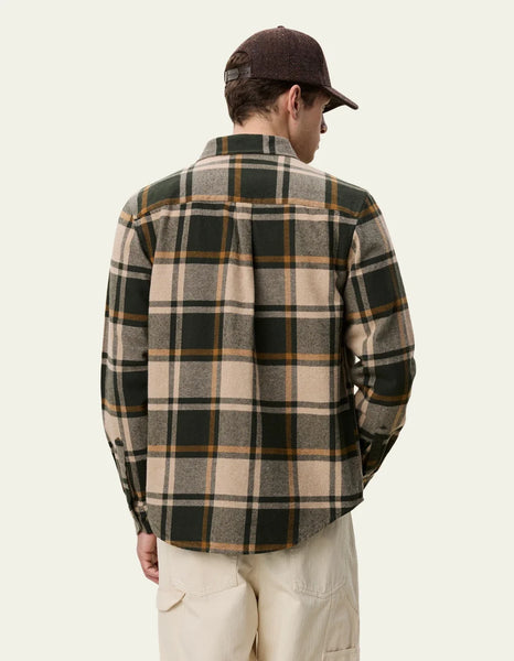 Les Deux L/S Check Flannel Shirt - Rosin Green