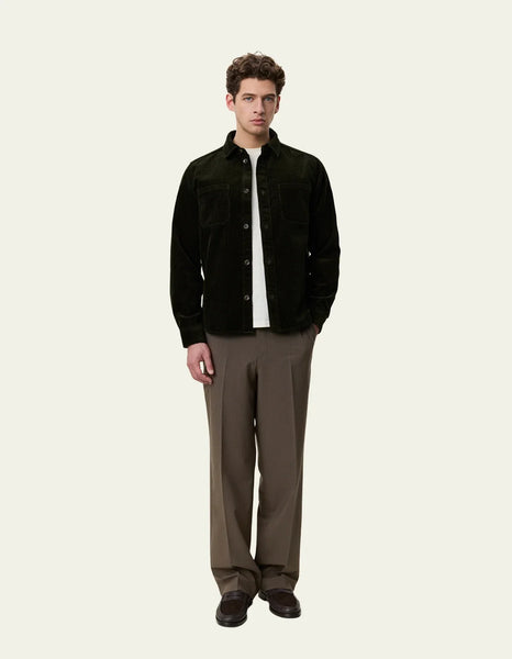 Les Deux Corduroy Overshirt - Rosin Green
