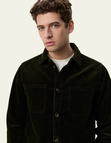 Les Deux Corduroy Overshirt - Rosin Green