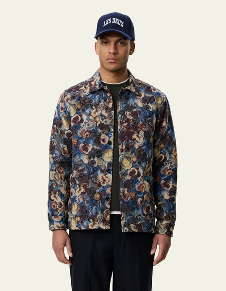 Les Deux Flower Jacquard Overshirt - Blue Multi