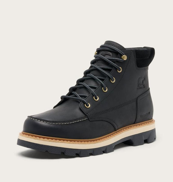 Sorel Lark 47 Moc Toe Waterproof Boot - Black/Bleached Ceramic