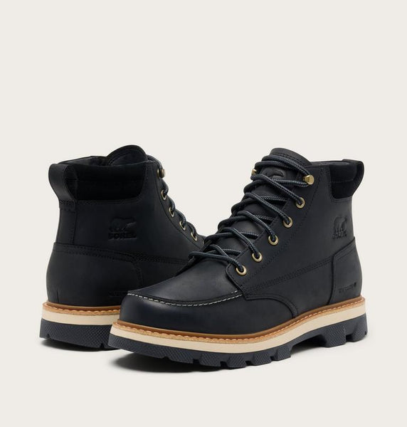 Sorel Lark 47 Moc Toe Waterproof Boot - Black/Bleached Ceramic