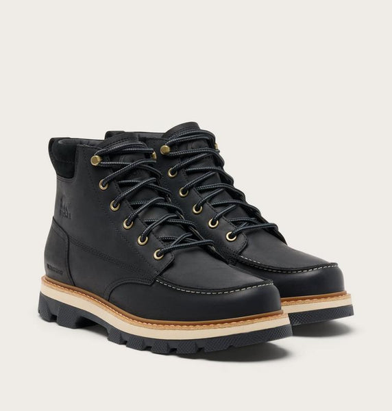 Sorel Lark 47 Moc Toe Waterproof Boot - Black/Bleached Ceramic